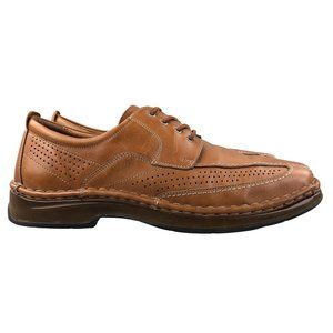 Alfani Men's 11.5M Neptune Tan Leather Lace-Up Bicycle Toe Oxford Dress Shoes